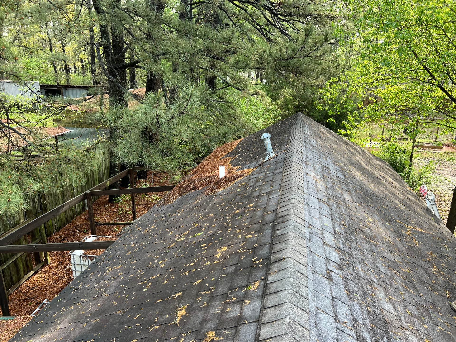 Residential roof repair in progress